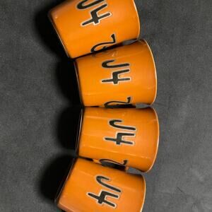 Set‎ a four buckaroo stoneware, cowboy living coffee mugs